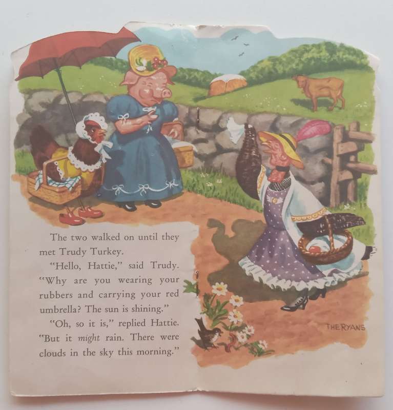Hattie Hens Red Umbrella (Published 1950)