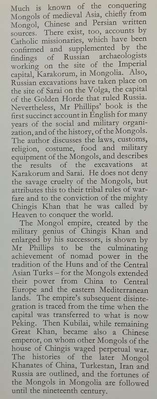 The Mongols (Ancient People and Places Series) | E. D. Philips