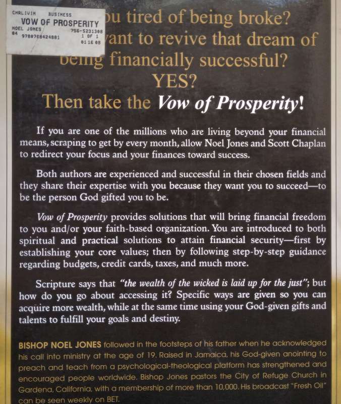 Vow of Prosperity: Spiritual Solutions for Financial Freedom | Noel Jones & Scott Chaplan