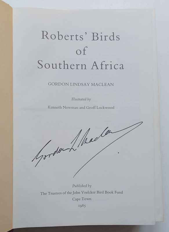 Roberts Birds of Southern Africa (Signed by Author) | Gordon Lindsay Maclean