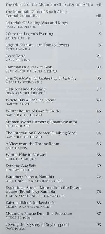 The Journal of the Mountain Club of South Africa (No. 108, 2005)