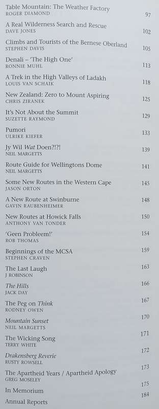 The Journal of the Mountain Club of South Africa (No. 108, 2005)