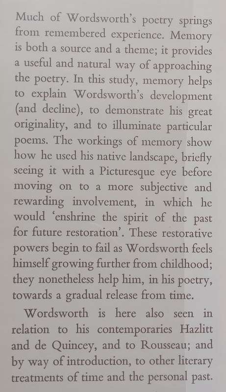 The Landscape of Memory: A Study of Wordsworths Poetry | Christopher Salvesen