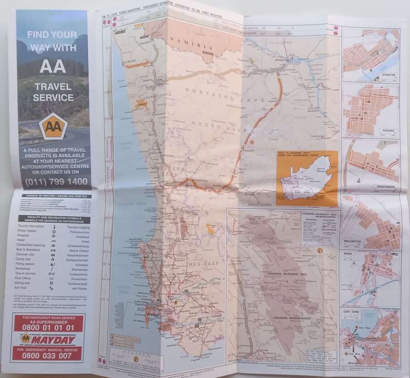 Cape Town to Vioolsdrif/Upington AA Road Map