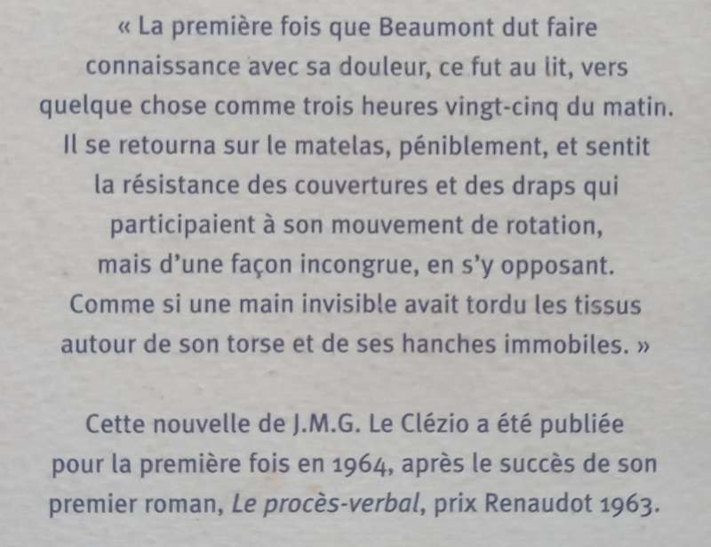 Le Jour ou Beaumont fit Connaissance avec sa Douleur (French) | J. M. G. Le Clezio