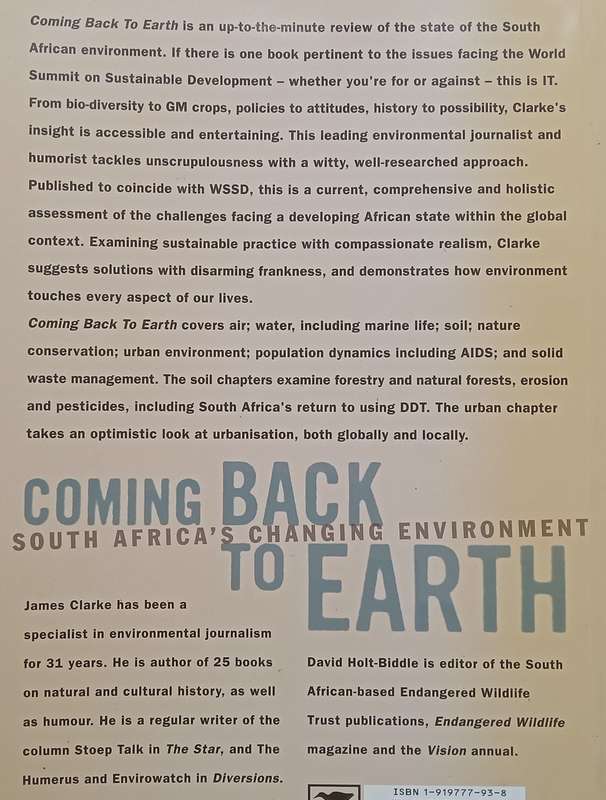 Coming Back to Earth: South Africas Changing Environment (Warmly Inscribed by Author) | James ...
