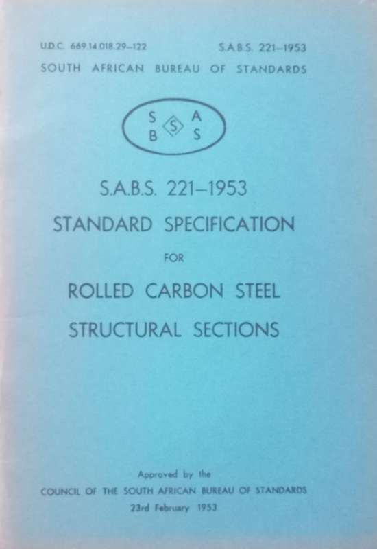 Standard Specification for Rolled Carbon Steel Structural Sections (SABS)