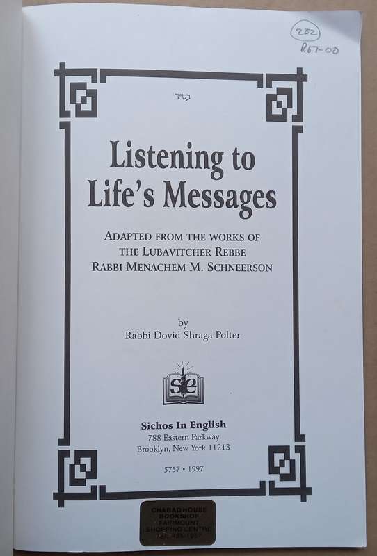 Listening to Lifes Messages | Rabbi Dovid Shraga Polter