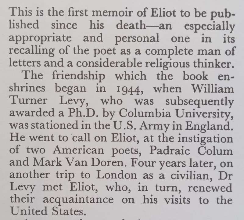 Affectionately T. S. Eliot: The Story of a Friendship, 1947-1965 | William Turner Levy & Victor S...