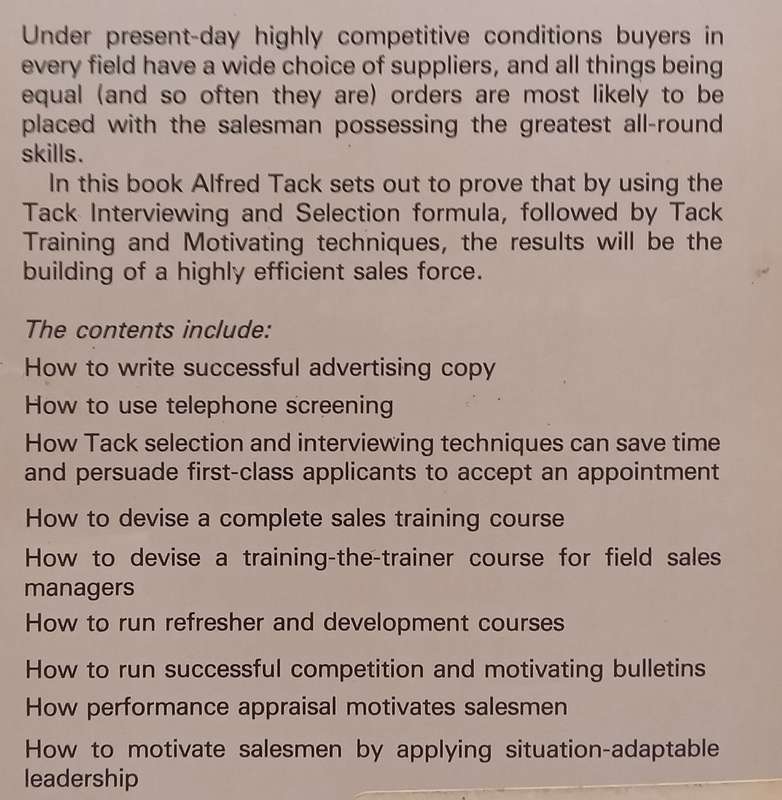 Building, Training, and Motivating a Sales Force | Alfred Tack