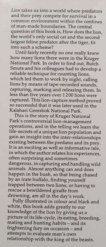 Lion (Signed by the Author) | G. L. Smuts