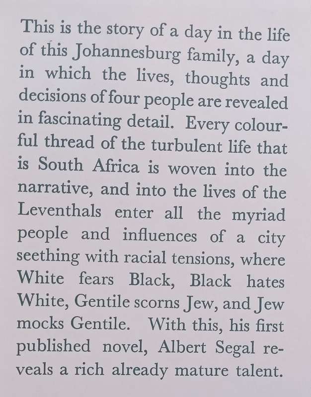 Johannesburg Friday (A Novel) | Albert Segal