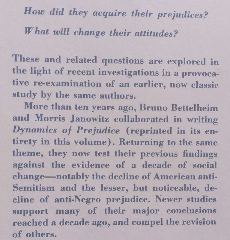 Social Change and Prejudice, including Dynamics of Prejudice | Bruno Bettelheim & Morris Janowitz