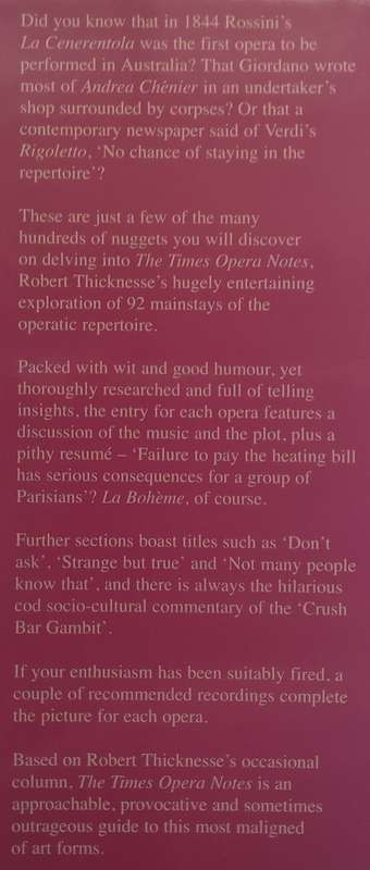 Opera Notes | Robert Thicknesse