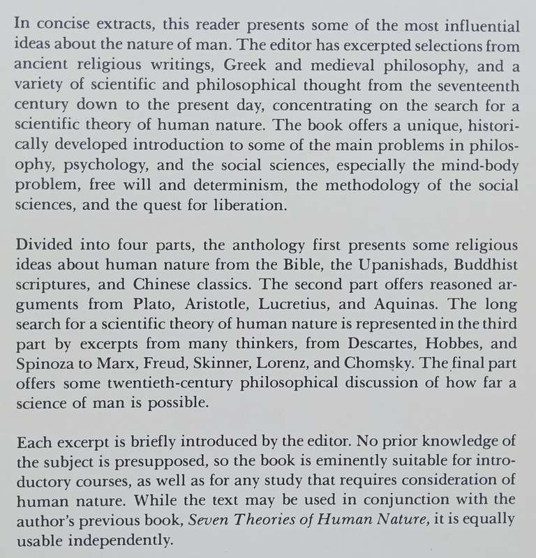 The Study of Human Nature (Readings) | Leslie Stevenson (Ed.)
