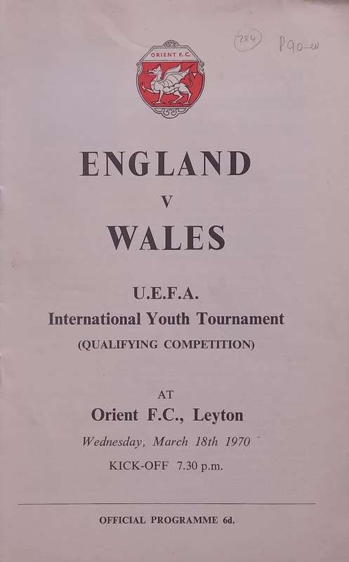 England v Wales, 18 March 1970 (Official Programme)