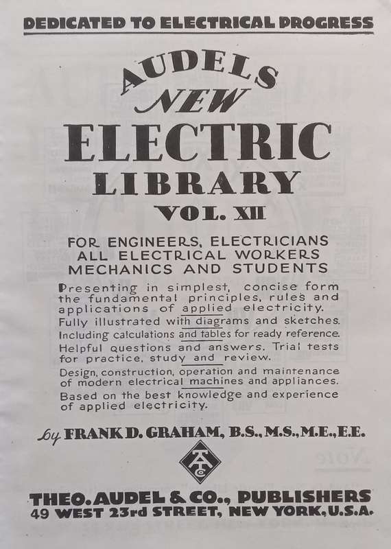 Audels New Electric Library Vol. XII | Frank D. Graham