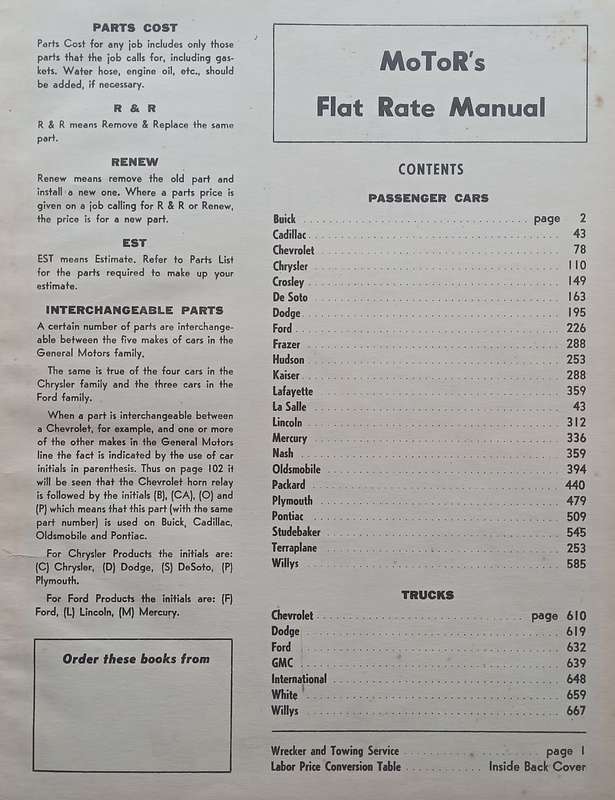 Motors Flat Rate Manual (Published 1949)
