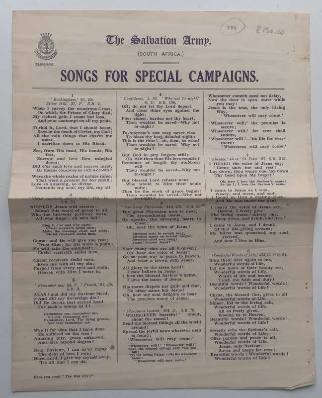 The Salvation Army: Songs for Special Campaigns