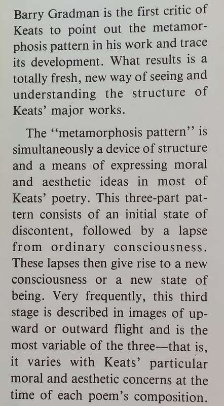 Metamorphosis in Keats | Barry Gradman