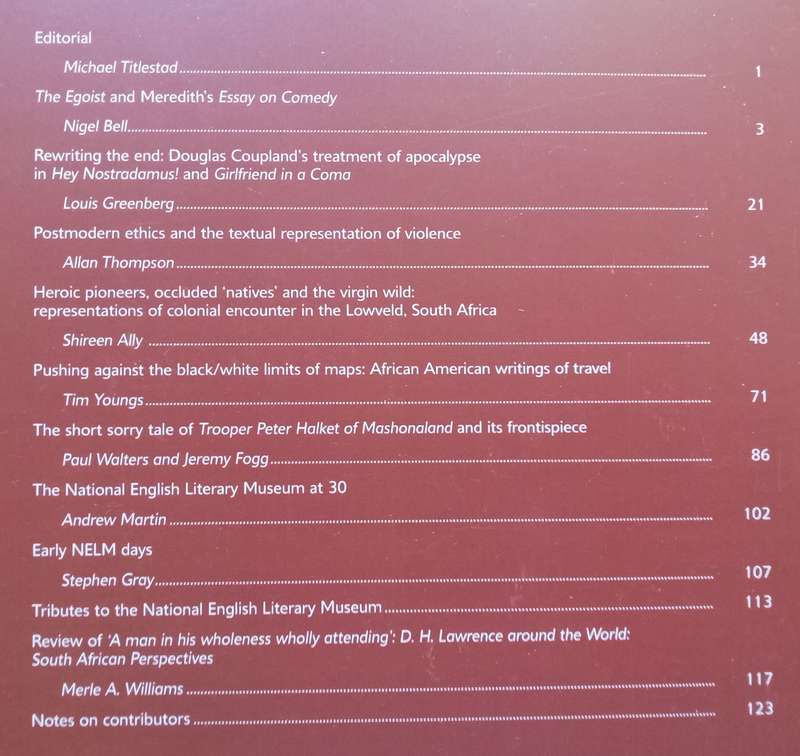 English Studies in Africa (Vol. 53 No. 2)
