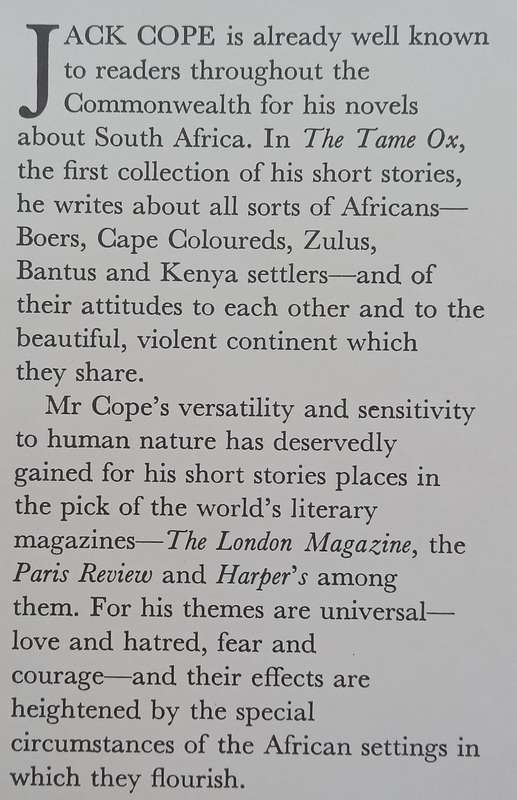 The Tame Ox: Stories | Jack Cope