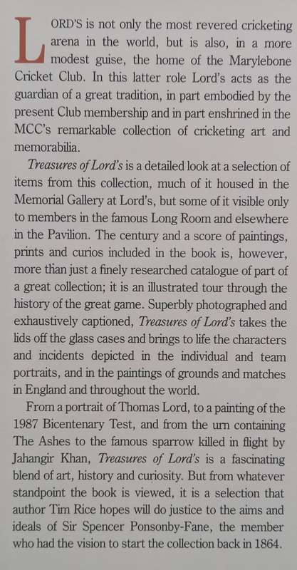 Treasures of Lords | Tim Rice