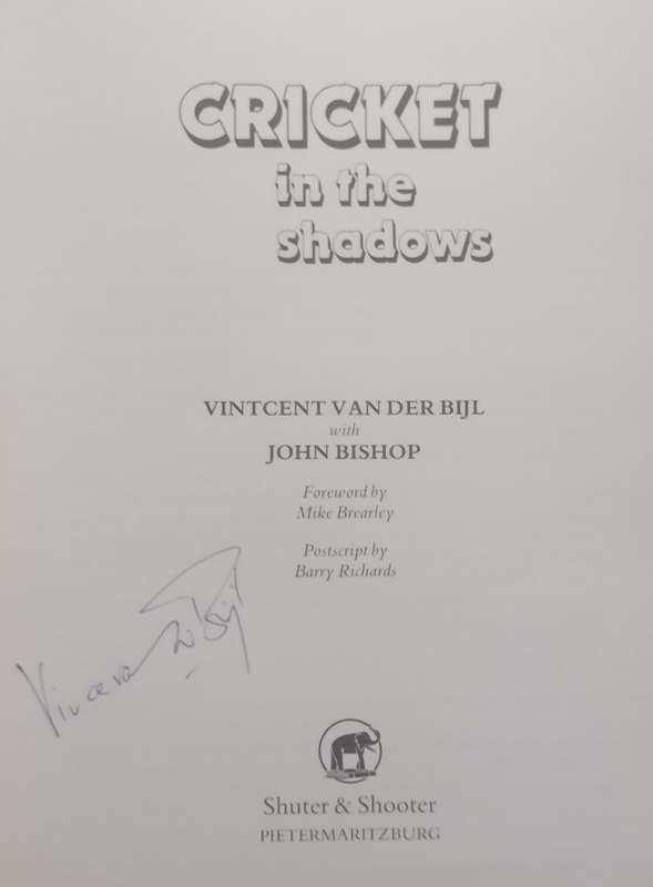 Cricket in the Shadows (Signed by Author) | Vincent van der Bijl & John Bishop