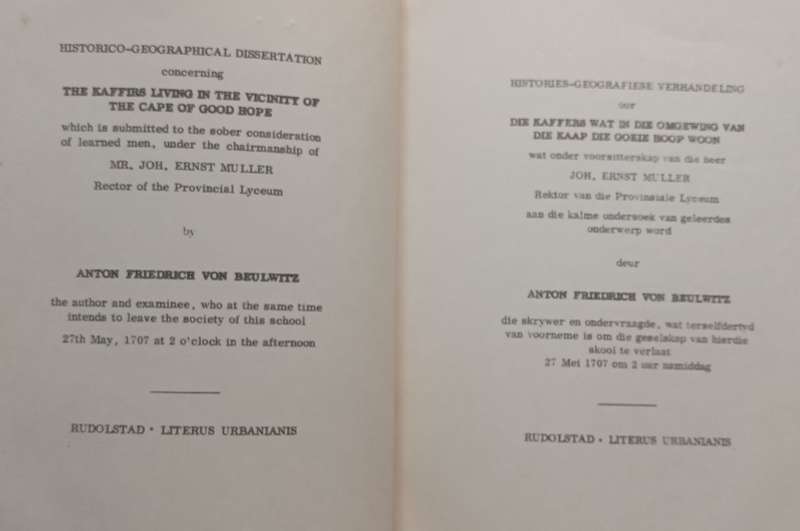 Dissertatio Historico-Geographica de Caffaribus (Facsimile Reprint) | Joh. Ernst Muller