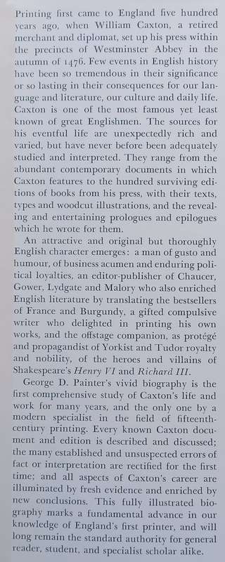 William Caxton: A Quincentenary Biography of Englands First Printer | George D. Painter
