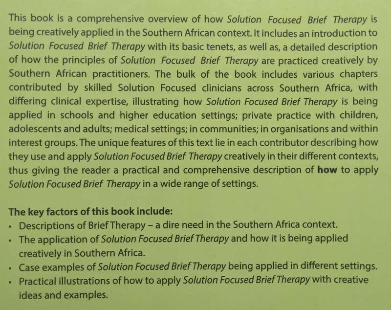Creative Solution Building: Solution Focused Brief Therapy Across Southern Africa | Jacqui von Cz...