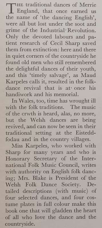 Dances of England & Wales | Maud Karpeles & Lois Blake