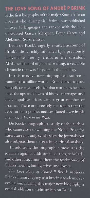 The Love Song of Andre P. Brink: A Biography (English Edition) | Leon de Kock