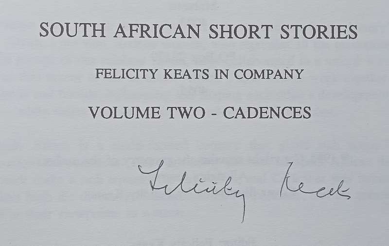 South African Short Stories, Vol. 2 (Inscribed by Editor) | Felicity Keats (Ed.)