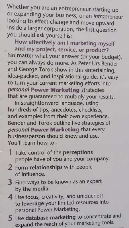 Secrets of Power Marketing (Signed by Author) | Peter Urs Bender & George Torok