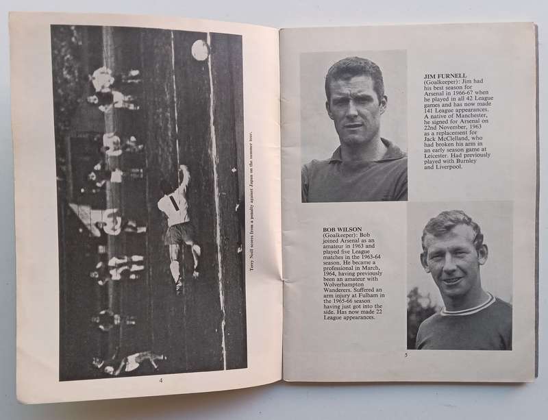 6 Arsenal Football Club Official Handbooks (1968-69, 1974-1980)