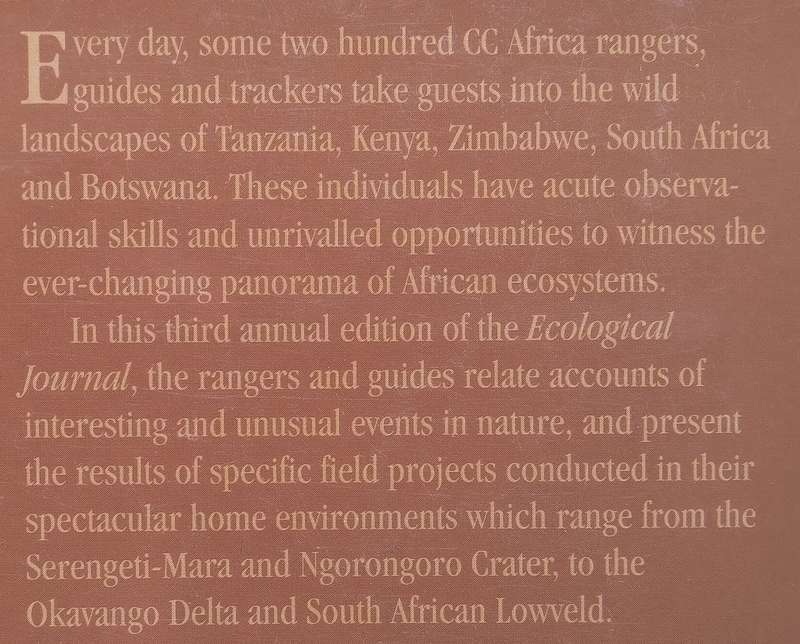 Ecological Journal Volume 3, 2001 | Duncan Butchart (Ed.)