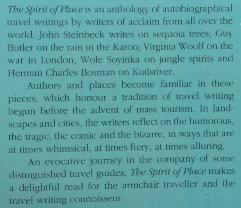 The Spirit of Place: An Anthology of Travel Writing | Malcolm Venter (Ed.)