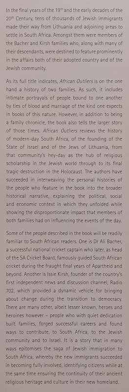 African Outliers: The Story of the Bacher and Kirsh Families | Mushe Kirsh & David Saks
