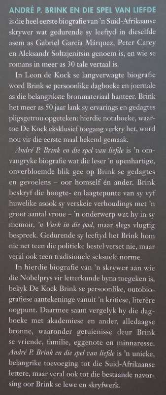 Andre P. Brink en die Spel van Liefde: n Biografie (Afrikaans Edition) | Leon de Kock