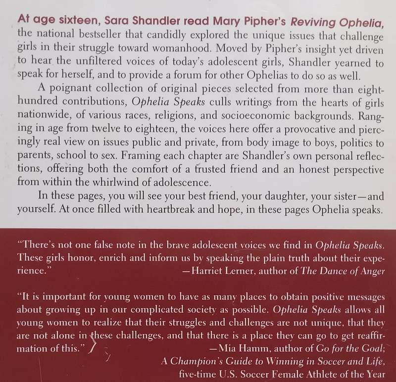 Ophelia Speaks: Adolescent Girls Write About Their Search for Self | Sara Shandler