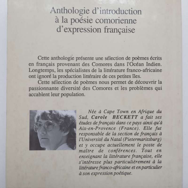 Anthologie dintroduction a la Poesie Comorienne dexpression Francaise (French, Copy of Step...