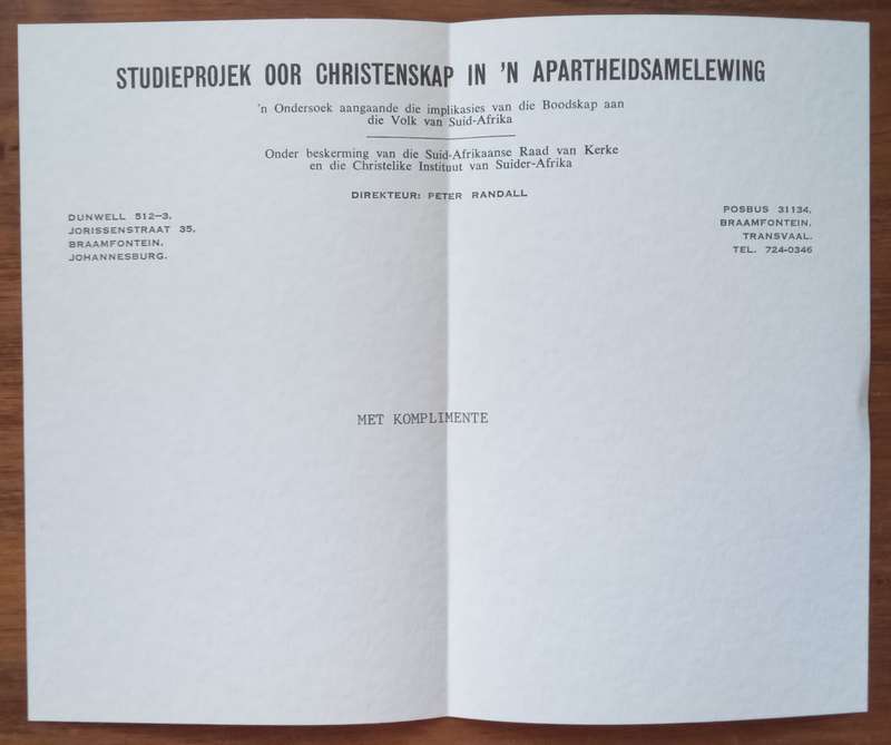 Maatskaplike Vooruitgang: Verslag van die Spro-cas Maatskaplike Kommissie (Afrikaans, with Compli...