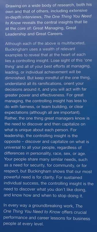 The One Thing You Need to Know (Inscribed by Author) | Marcus Buckingham