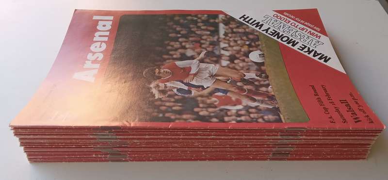 27 Arsenal Football Club Programmes for 1977-78 Season in Official Arsenal Folder, with Complimen...