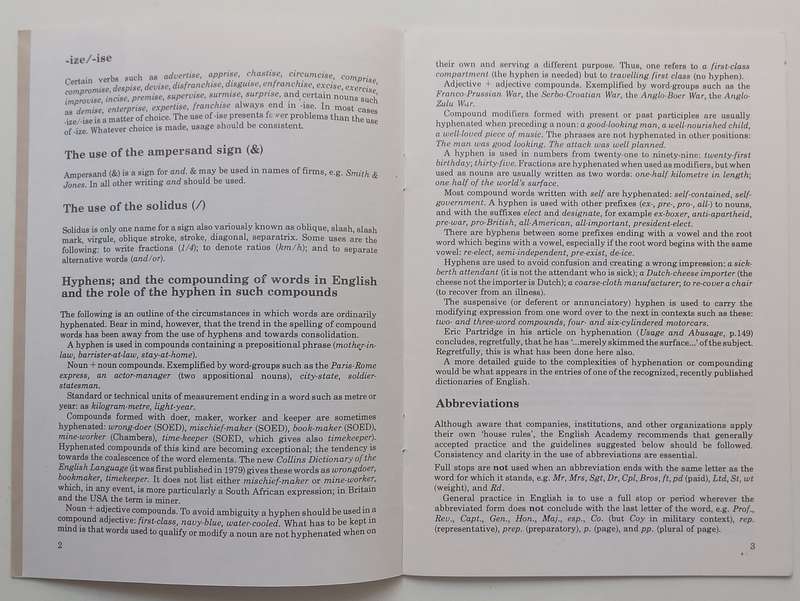 Guidelines on Terms and Punctuation (The English Academy of Southern Africa)