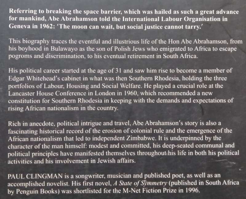 The Moon Can Wait: A Biography of The Hon. A. E. Abrahamson (Inscribed by Author) | Paul Clingman