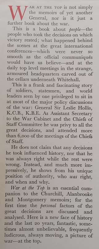 War at the Top: The Experiences of General Sir Leslie Hollis | James Leasor