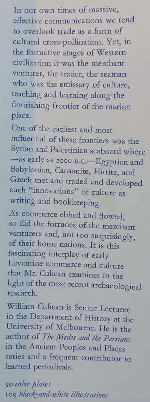 The First Merchant Venturers: The Ancient Levant in History and Commerce | William Culican