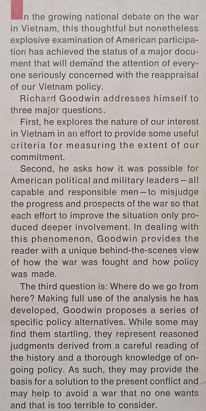 Triumph or Tragedy: Reflections on Vietnam (Published 1966) | Richard N. Goodwin